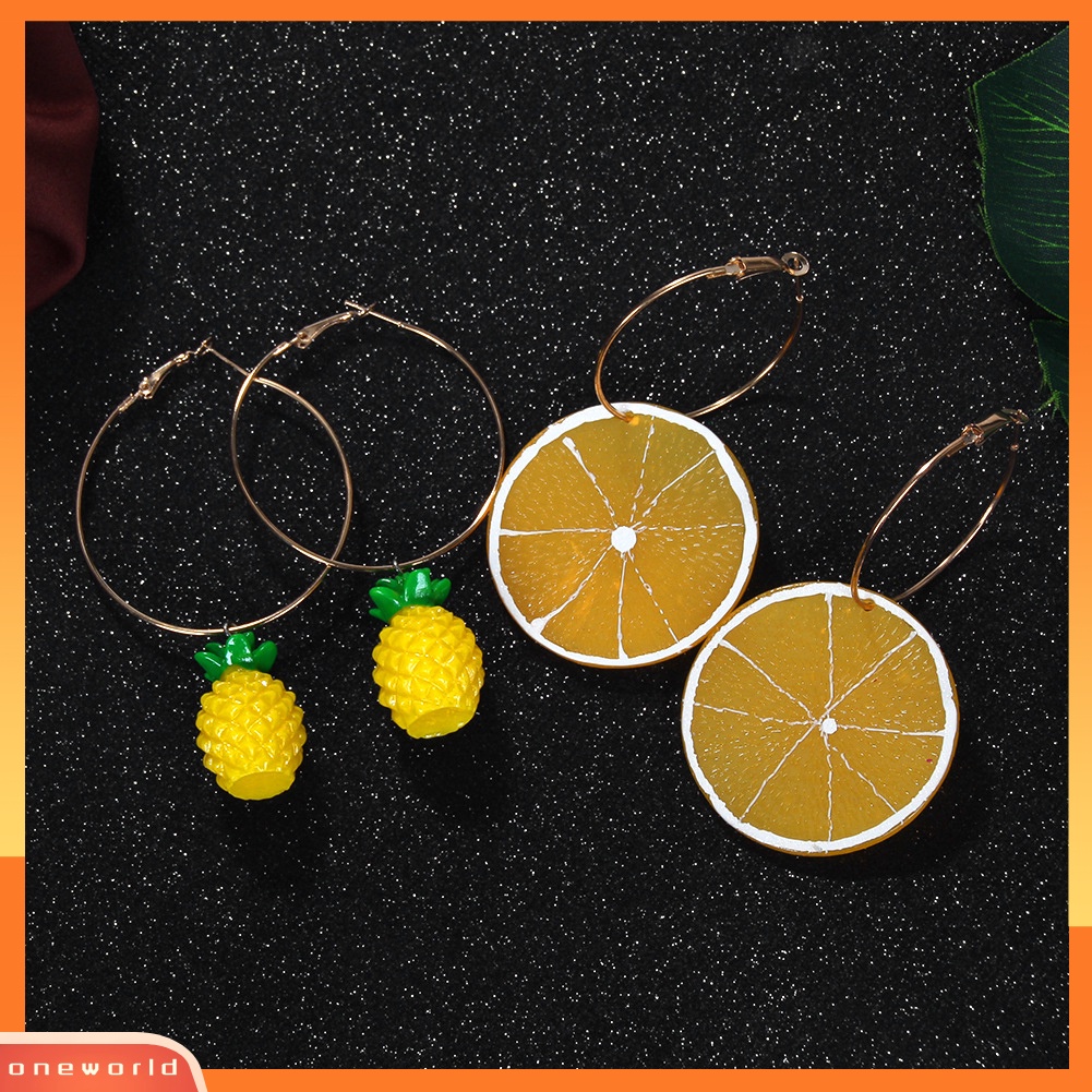 [WOD] Wanita Manis Semangka Strawberry Lemon Buah Menjuntai Hoop Earrings Perhiasan Hadiah