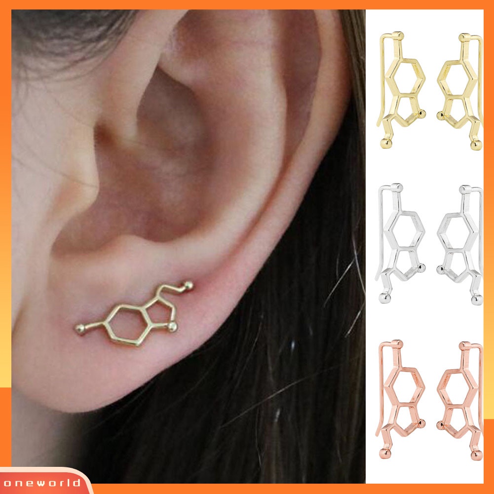 [WOD] Sederhana Wanita Serotonin Bentuk Molekul Telinga Pendaki Anting Crawler Perhiasan Hadiah