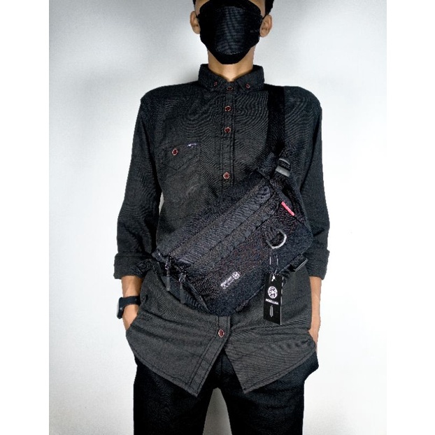 (PGM) TAS WAIST BAG TAS SELEMPANG (FREE KEY CHAIN &amp; STIKER )TAS UNISEX TAS ANTI AIR BISA COD - PASAR GROSIR MUSLIMAH