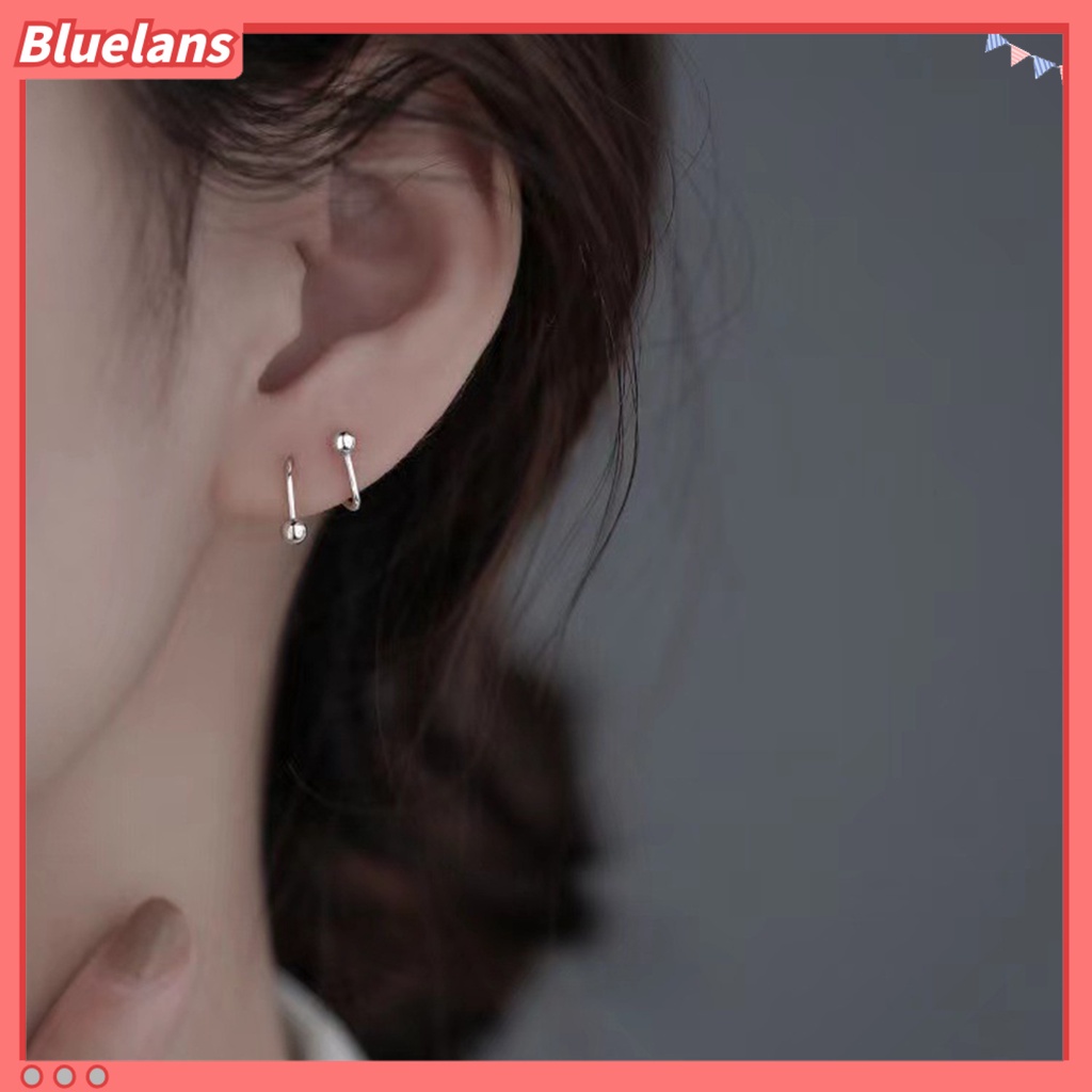 [BLS] 1pasang Ear Studs Round Beads Bintang Berujung Lima Tindik Mini Hadiah Lucu Hypoallergenic Spiral Tulang Rawan Anting Perhiasan Fashion