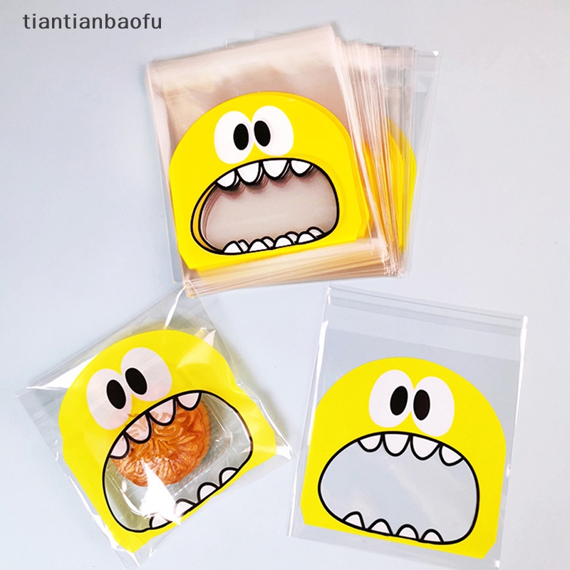 [tiantianbaofu] 100pcs Kantong Plastik Transparan Permen Cookie Self Adhesive Pouch Untuk Butik Pesta