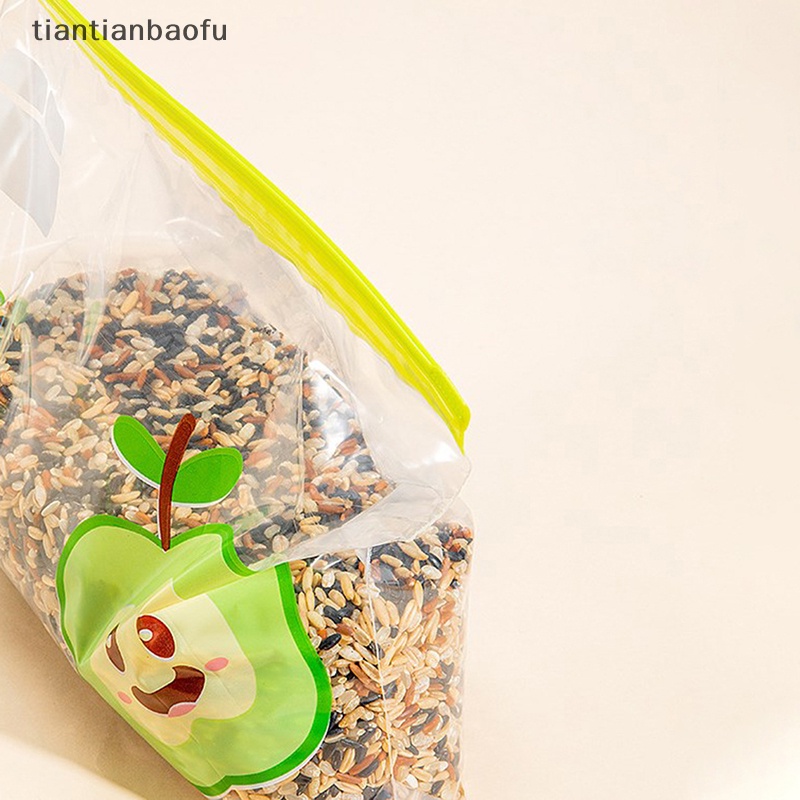 [tiantianbaofu] Wadah Tas Penyimpanan Makanan Reusable Freezer Bag Anti Bocor Top Ziplock Bags Butik