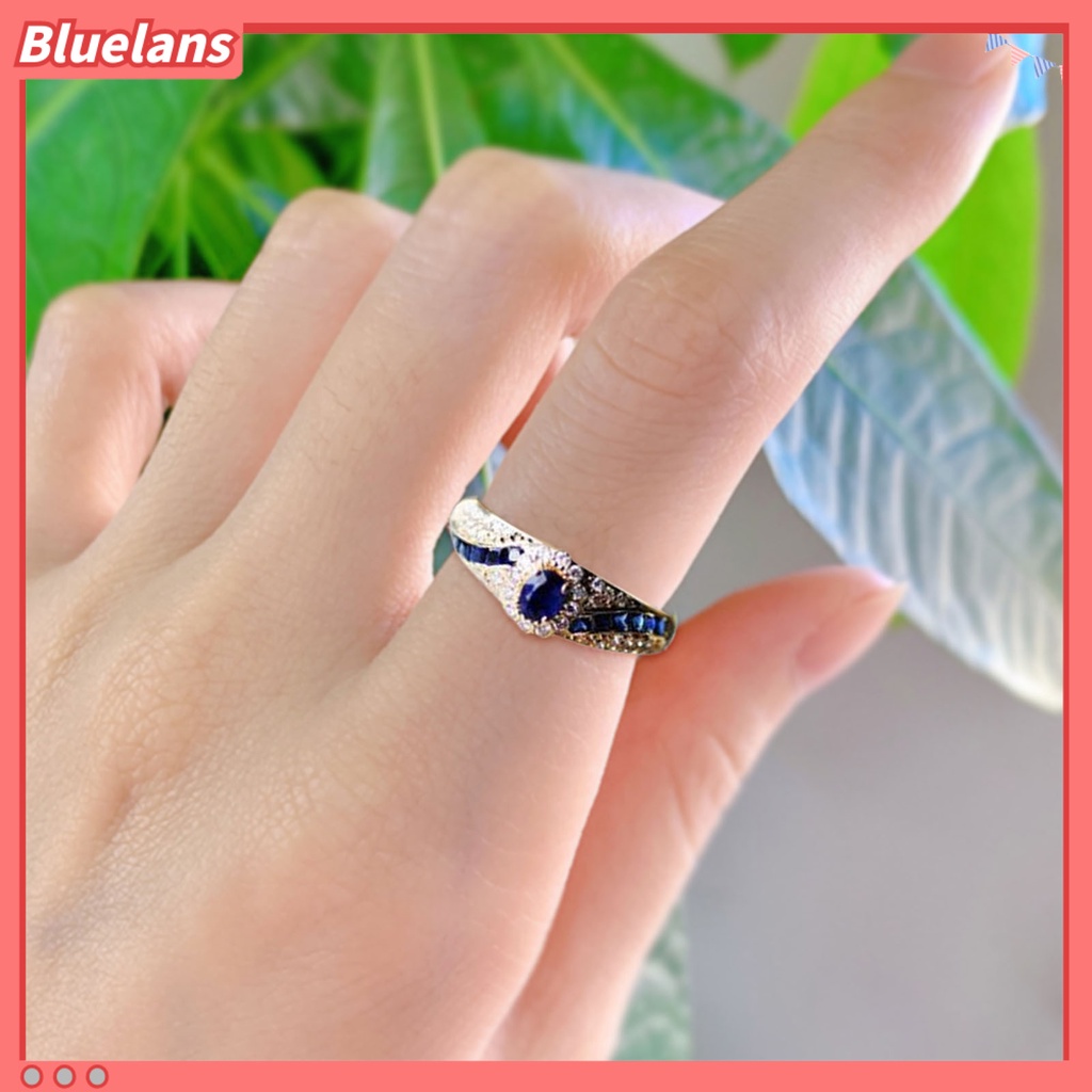[BLS] Wanita Cincin Permukaan Halus High-end Berlian Imitasi Mengkilap Hias Pernikahan Circlet Perhiasan Perempuan