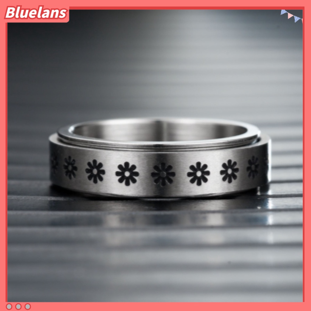 [BLS] Cincin Unisex Geometris Artistik Titanium Steel Cincin Jari Luar Dapat Diputar Untuk Pesta