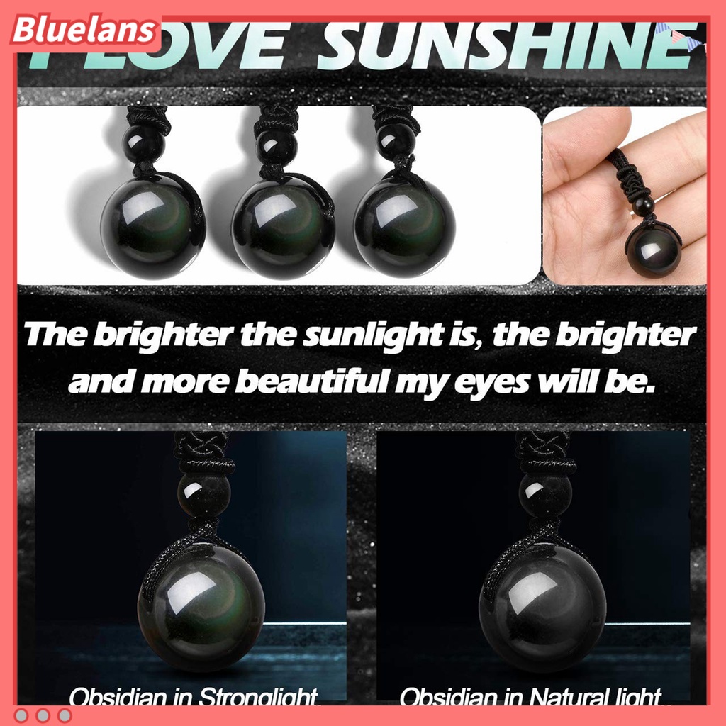 [BLS] Tali Rantai Geometris Buatan Tangan Adjustable Tali Nilon Batu Alam Tergantung Leher Dekorasi Finishing Terang Tiger Eye Batu Beruntung Kalung Perhiasan Aksesori