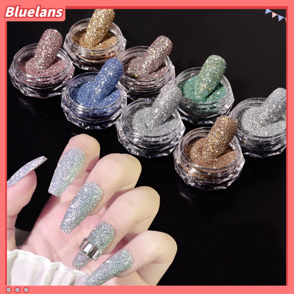 [BLM] 2pcs Cepat Kering Tahan Lama Glitter Nail Art Bubuk Pigmen DIY Manicure Decor