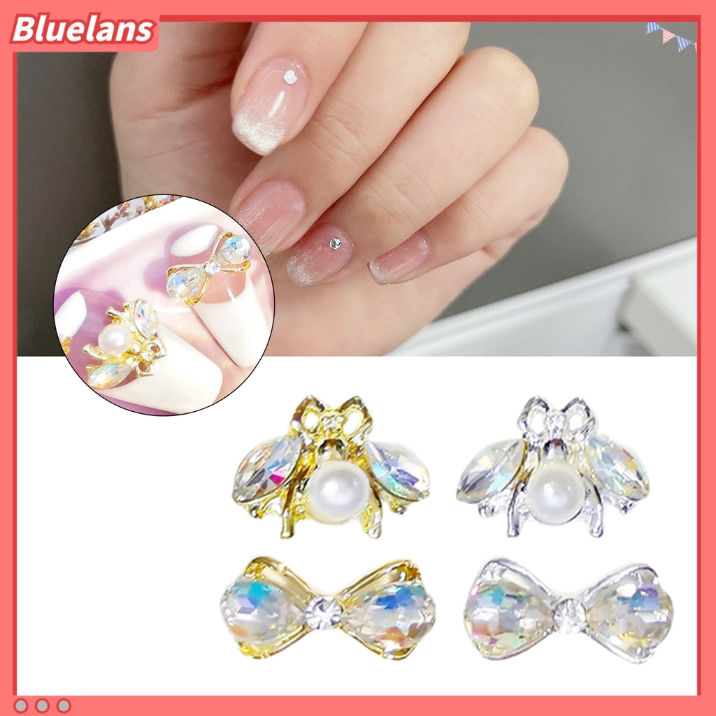 [BLM] 10pcs /Pack Manicure Dekorasi Hias Mudah Di Aplikasikan Alloy Nail Art Aksesoris Ikatan Simpul Berlian Imitasi Untuk Penggunaan Pribadi