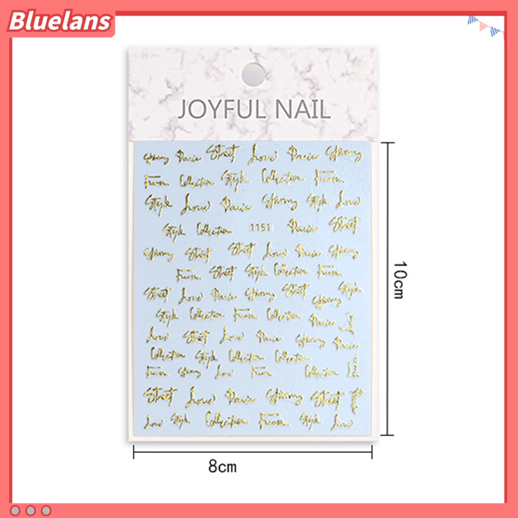 [BLM] Stiker Kuku Glitter DIY Aneka Gaya Huruf Hologram Perekat Slider Hiasan Bungkus Warna-Warni Untuk Manicure