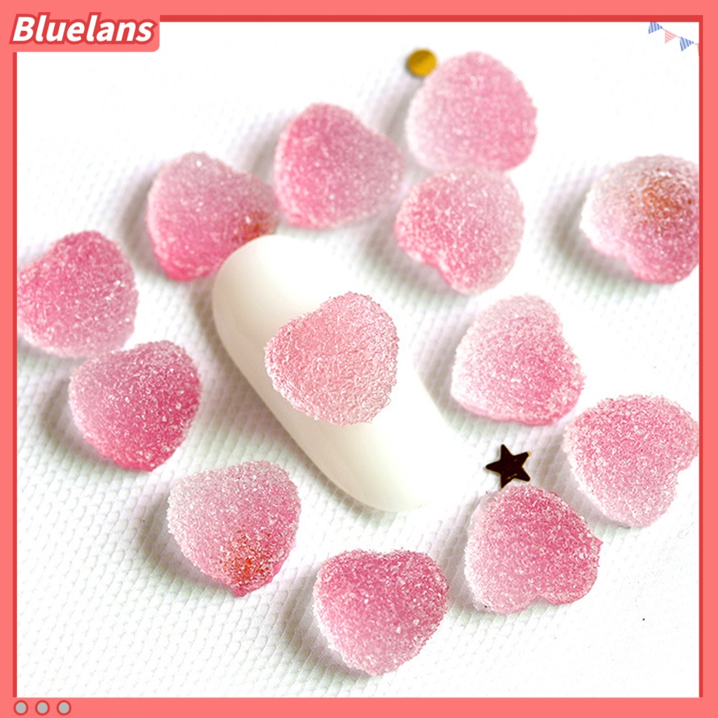 [BLM] 10pcs Dekorasi Kuku Hati Indah DIY Perhiasan Nail Art Clay Lembut Fondant Bintang Untuk Wanita
