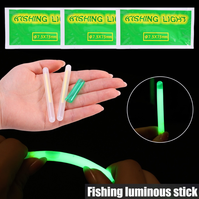 2pcs set Stik Glow Pelampung Pancing Malam Transparan Multifungsi/ Batang Penanda Bercahaya Neon Portabel Universal