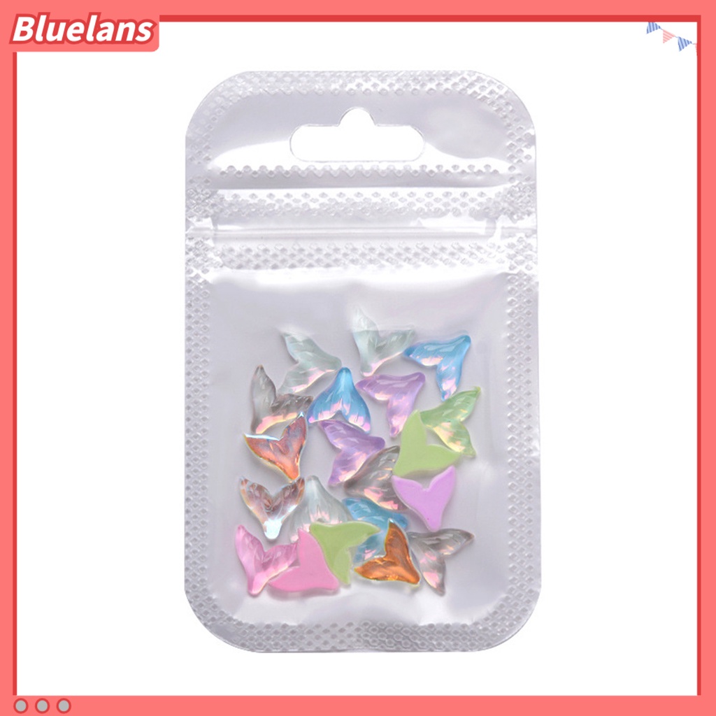 [BLM] 20pcs/bag Perhiasan Kuku Tiga Dimensi Mudah Tempel Indah Bawah Datar Hias DIY Kristal Imitasi Mermaid Tail Shape Nail Rhinestones Manicure Store Accessories