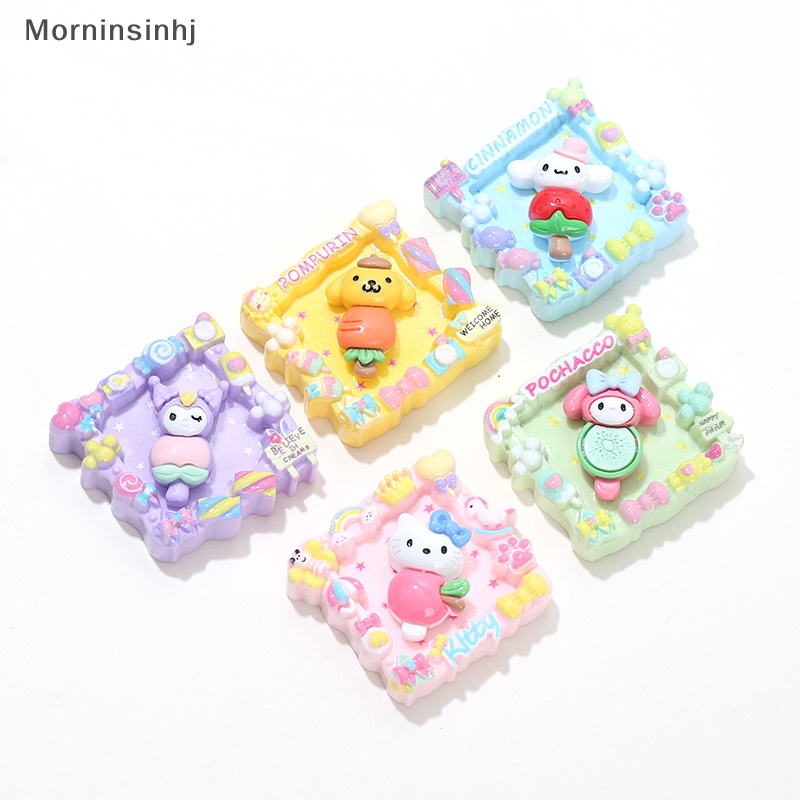 Mornin Buah Kartun Hewan Lucu Bingkai Foto Bentuk Aksesoris Resin Kuromi Melody Untuk Lem Cream Phone Case DIY Handmade Bahan id