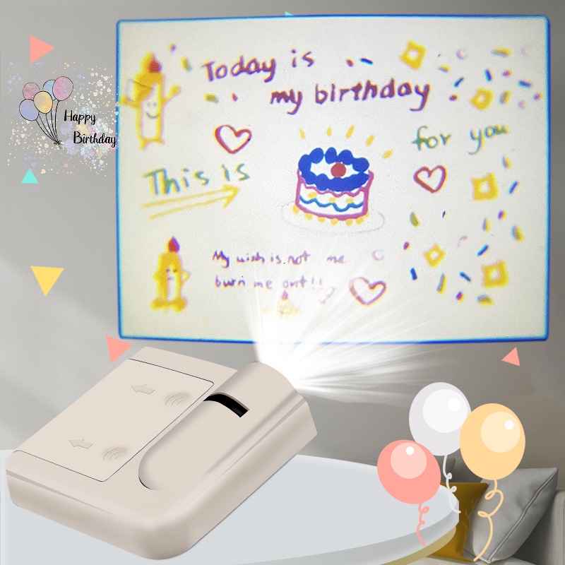 Happy Birthday Projection Lamp Landscape Video Terpisah Ulang Tahun Pesta Suasana Proyeksi Cahaya Properti Foto
