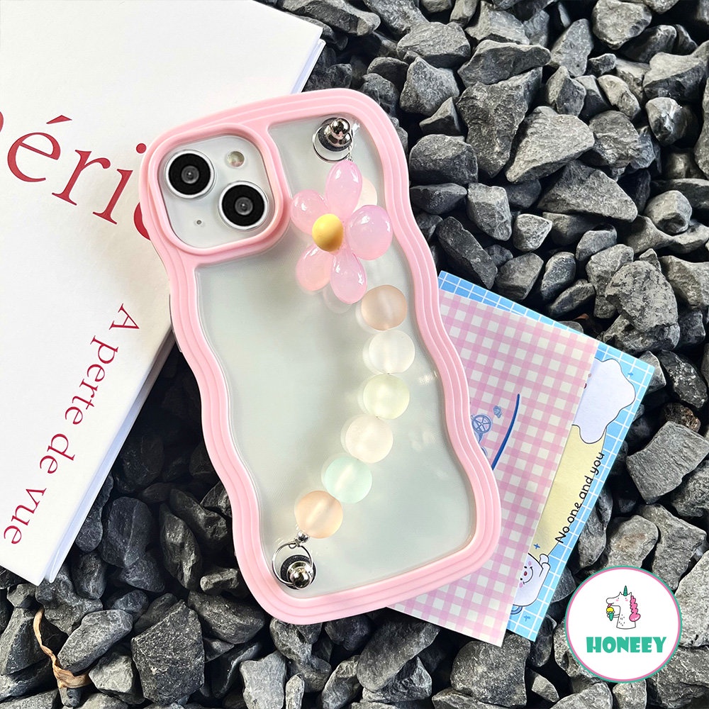 Casing Ponsel Tepi Gelombang Sederhana Untuk iPhone 14 Pro Max13 12 11 Pro Max Casing iPhone XR XS 7 8plus Fashion Penutup Belakang Rantai Bunga