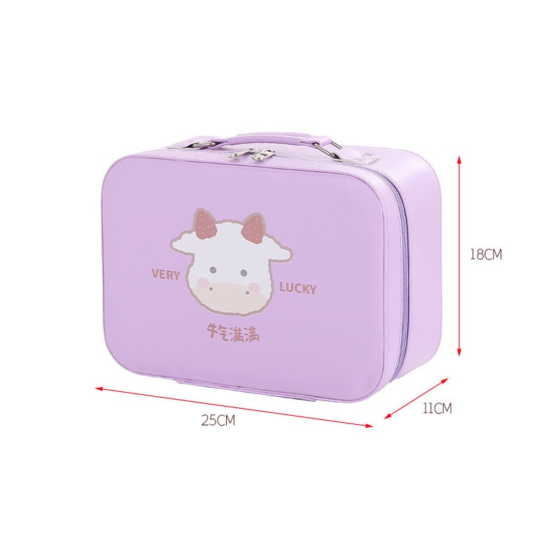 TTSHOP Koper Makeup "Glamour Reflection" - Tas Makeup Terkenal dengan Kapasitas Besar dan Desain Lucu, Mudah Dibawa, dan Terbuat dari Kulit 91101