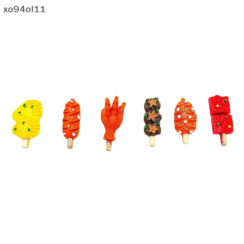 Xo 5Pcs 1:12 Rumah Boneka Miniatur Barbekyu Tusuk Daging Baking Kaki Ayam Udang Makanan Model Bermain Dekorasi Dapur Mainan OL