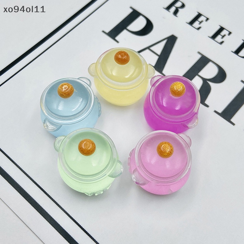 Xo Simulasi Plastik Luminous Mini Milk Pot Makanan Model Mainan Aksesoris Resin OL