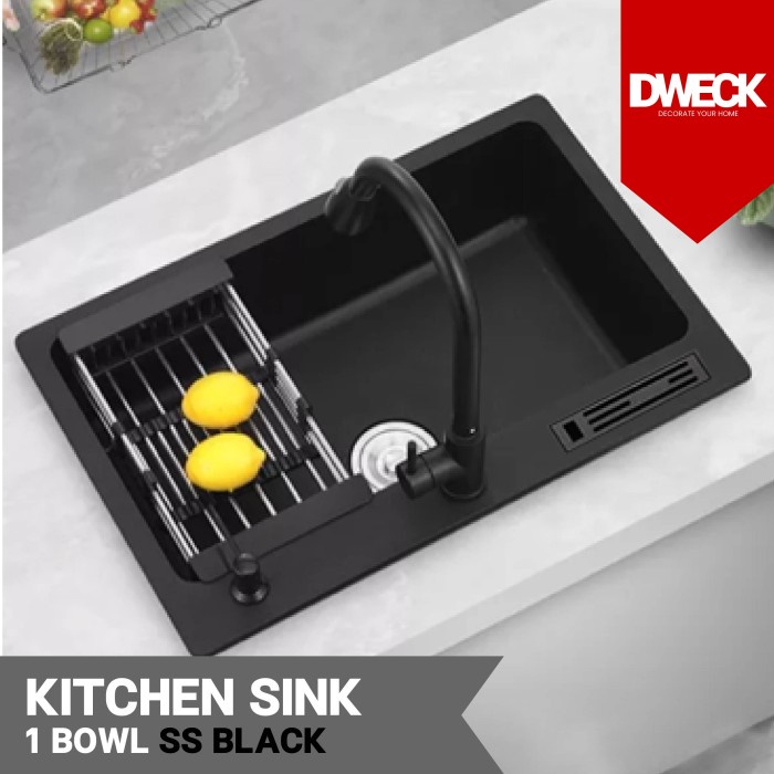 Cucian Piring SS BLACK 304 Luxury Kitchen Sink - OONGINC 5243 LG