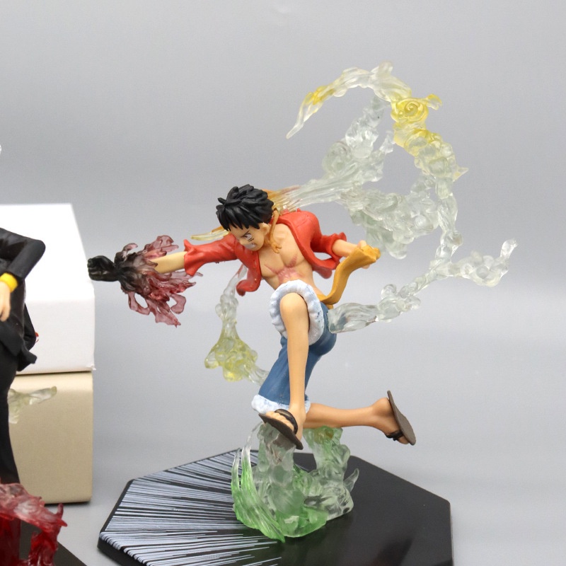 One Piece figure Firefist luffy Ace Zoro Sanji Anime battle luffy Usopp figure Mainan Topper Kue Berkualitas Tinggi