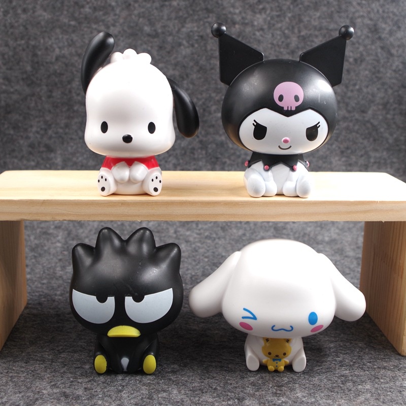 Sanrio Anime Figure Cinnamoroll Hello Kitty Kuromi Boneka Kartun Dekorasi Action Figure DIY Kue Hias Mainan Hadiah Untuk Anak-Anak