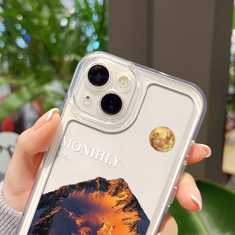 Mountain Moon Case Untuk Vivo Y12S Y91 Y95 Y93 Y20 Y20S Y20i Y21 Y21S Y21T Y17 Y16 Y12 Y15 Y11 Y19 Y91C Y15S Y15A Y33S Y33T Y51 Y52S Y53S Y02 NEX3 Akrilik Space TPU Back Cover