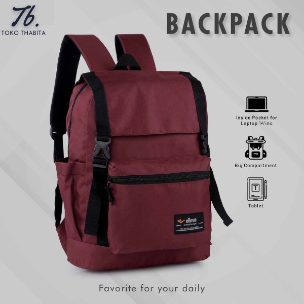 Tas Ransel Sekolah Kerja Elbrus Slot Laptop 14 Inch