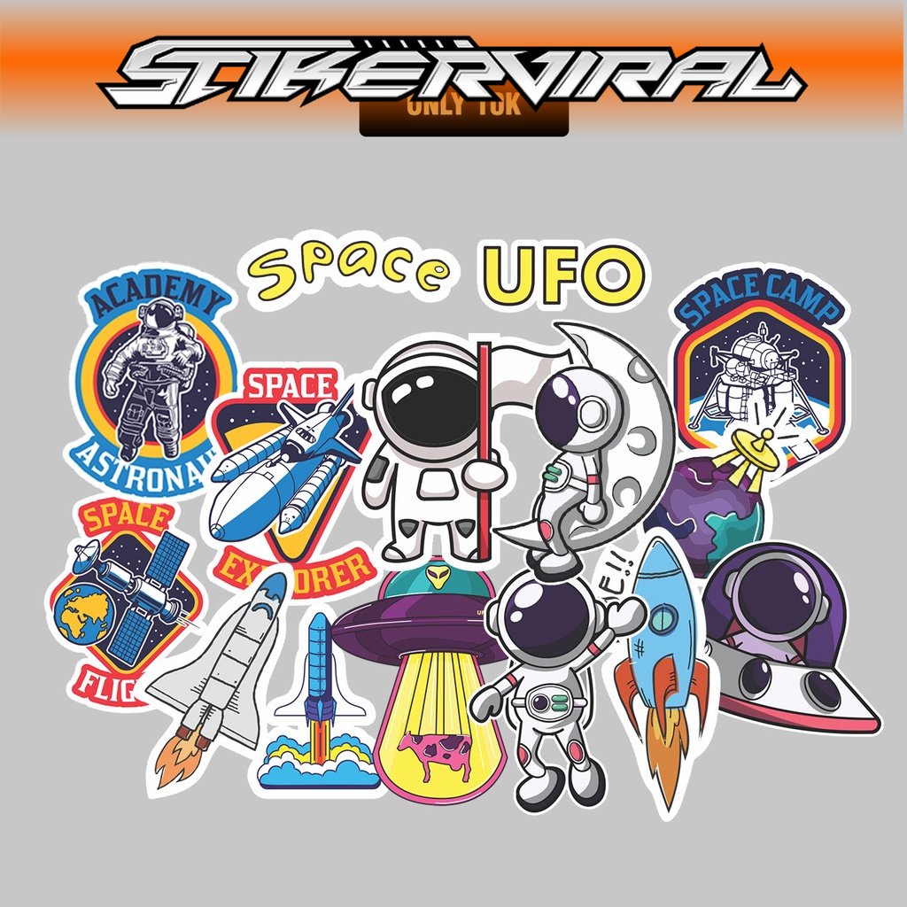 

15pcs STIKER - SPACE UFO - STIKER AESTHETIC LAPTOP, AKSESORIS HP, ANTI AIR, MOTIF,HELM.