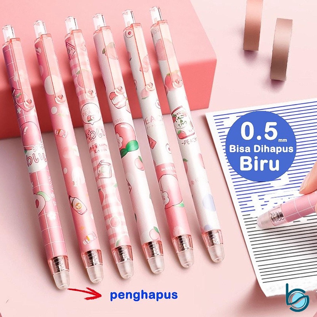 

0.5 mm gelpen Biru Pulpen Hapus Erasable Pen Bolpen Hapus Motif Karakter Pen Hapus - Best Stationary