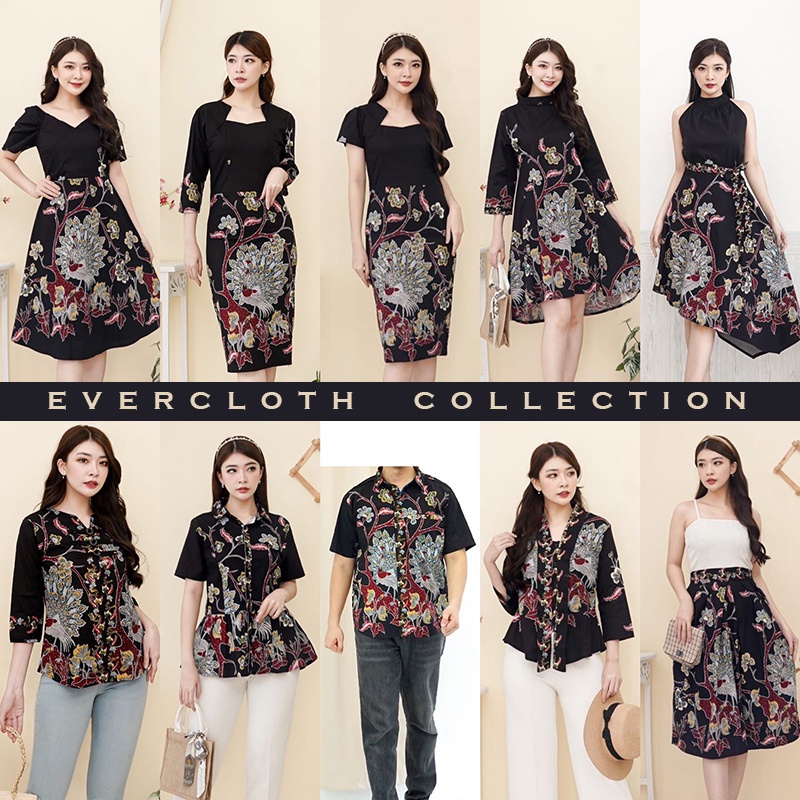 Evercloth Salva Dress Batik Modern Wanita Gaun Terusan Jumbo