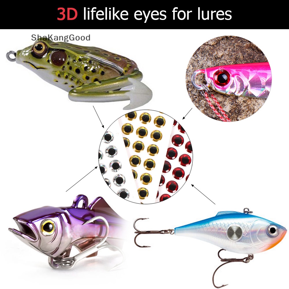 Stiker Pancing Selip 3D Fish Eyes Fishing Tackle Mata Ikan Buatan Pemikat Pancing E SKK