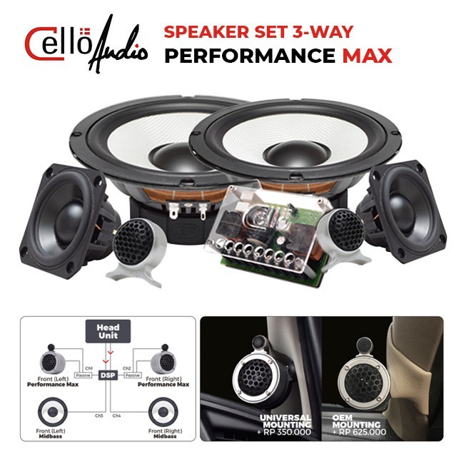 Speaker Split Component 3 Way Cello Performance Max