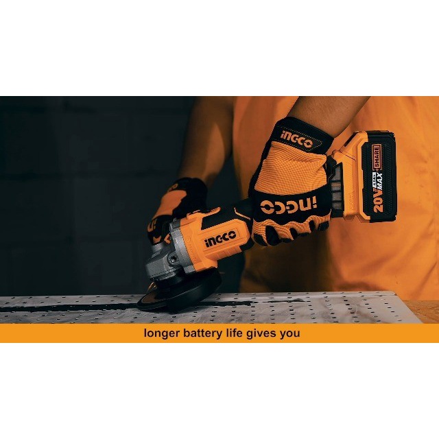 Gerinda Cordless 20V (4&quot;) Angle Grinder Brushless INGCO CAGLI201008