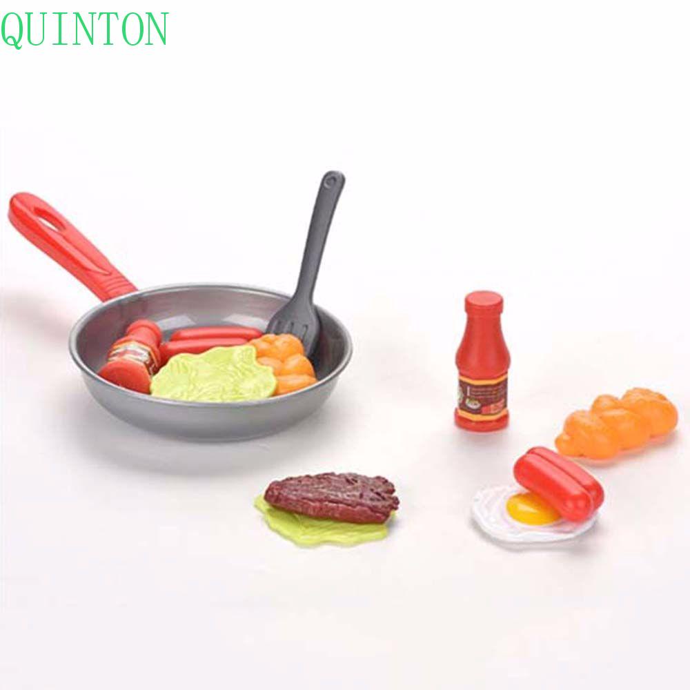 Quinton Play Kitchen Set Mainan Omelet Masak Sayur Rumah Bermain Mainan Simulasi Peralatan Masak Panci Pan Mainan Simulasi Makanan