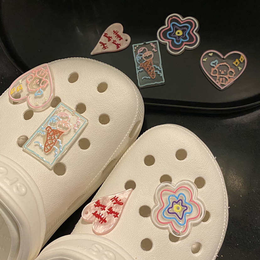 &lt;Sweet Flower&gt; clog jibbitz set Stiker crocs Lucu DIY Aksesoris Untuk Sepatu Anda