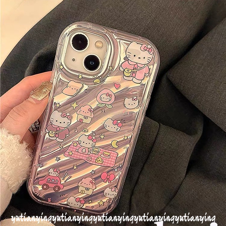 Kacamata Hitam Keren Crayon Shin-Chan Casing Kartu Laser Mewah Kompatibel Untuk IPhone XR XS X Max11 14 12 13 Pro Max 7Plus 6 6S 8plus Se2020 Dazzle Color 3D Stereo Corrugation Soft Case