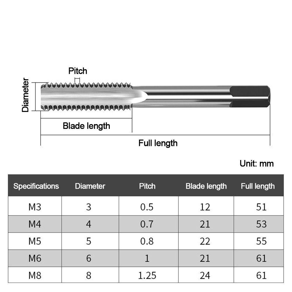 TOP Hand Tapping Tools Adjustable Die Wrench Screw Taps Wrench Bor Set Colokan Drat Taps Thread Tap Twist Bit