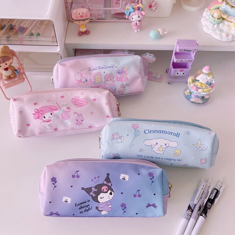 TEMPAT PENSIL MOTIF  KARTUN SANRRO PREEMIUM CCINAMOROLL MELODY KUROMI LUCU