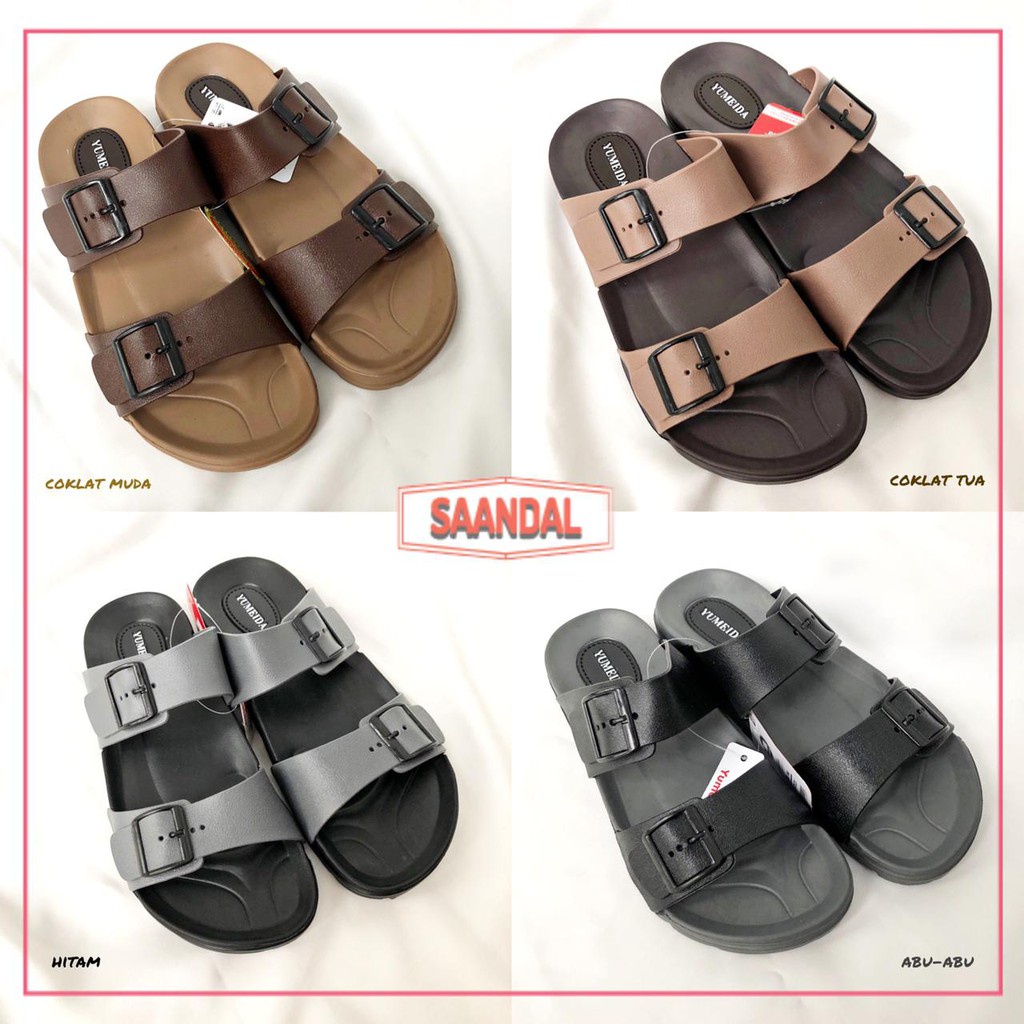 COD!! Sandal Selop Pria Yumeida 2 Ban/Tali 2 GT 7122 L Karet (BISA SATUAN COD)