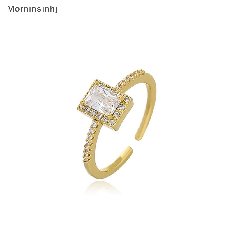 Mornin Klasik Berlian Imitasi Pernikahan Pertunangan Cincin Untuk Wanita Persegi Beruntung Cincin Kepribadian Alloy Rings Charm Jewelry id