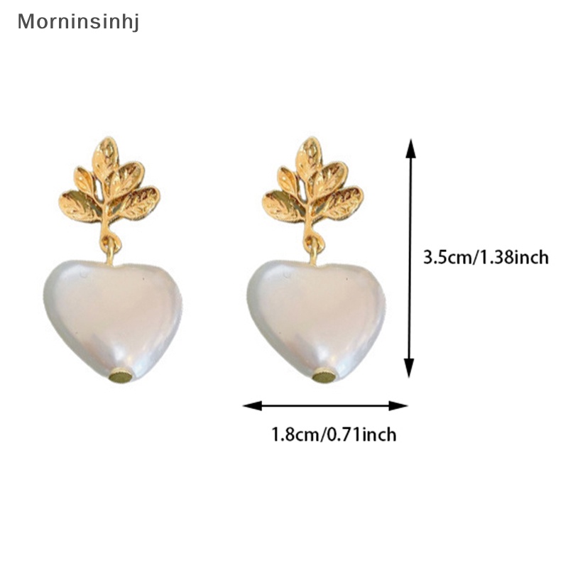 Mornin Peach Heart Leaves Pearls and A Niche Temperament Anting Desain Serbaguna Dan Canggih Sederhana Dan Modis id