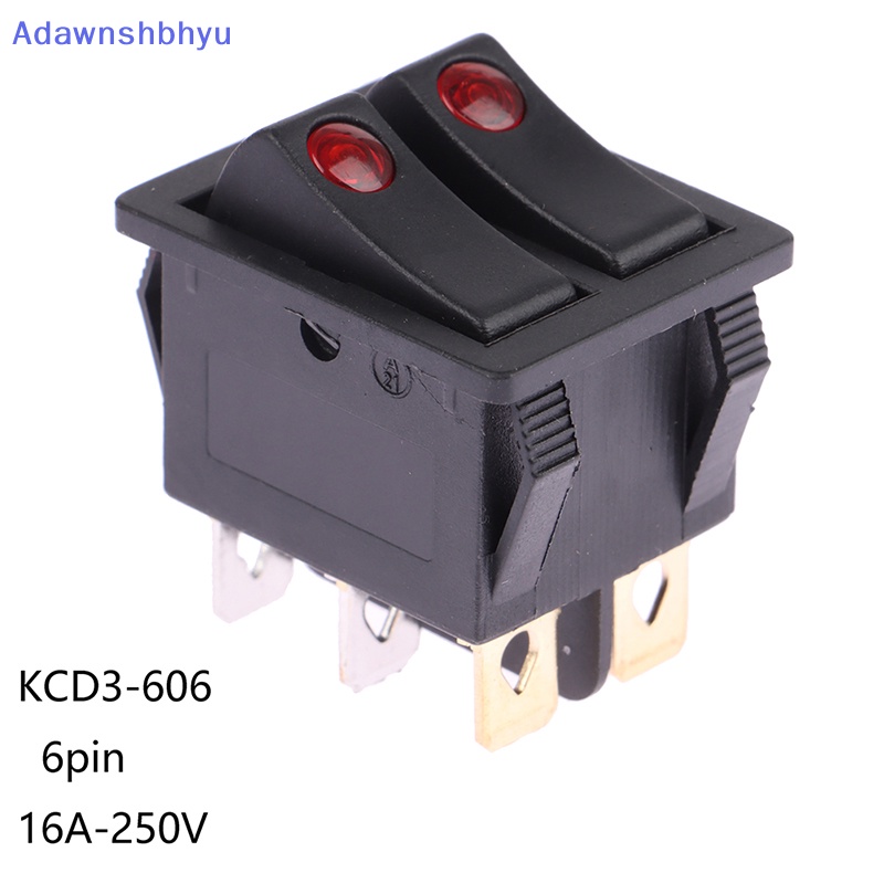 Adhyu KCD3-606 Saklar Rocker Ganda Dengan Lampu ON/OFF 6Pin Power Button Switch Electric Baking Pan Saklar Pemanas Listrik 16A~250V AC ID