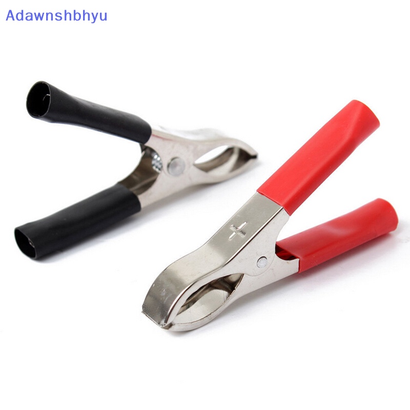 Adhyu 2Pcs 75mm 30A Crocodile Buaya Mobil Insulated Klip Jepit Merah+Hitam ID