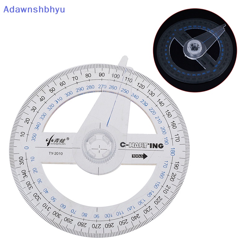 Adhyu Portable Diameter 10cm Plastik 360derajat Pointer Busur Derajat Penggaris ID