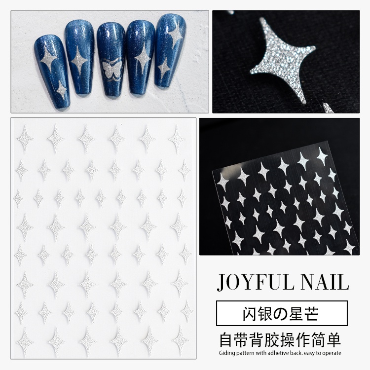 Stiker Joyful Nail Glitter Silver