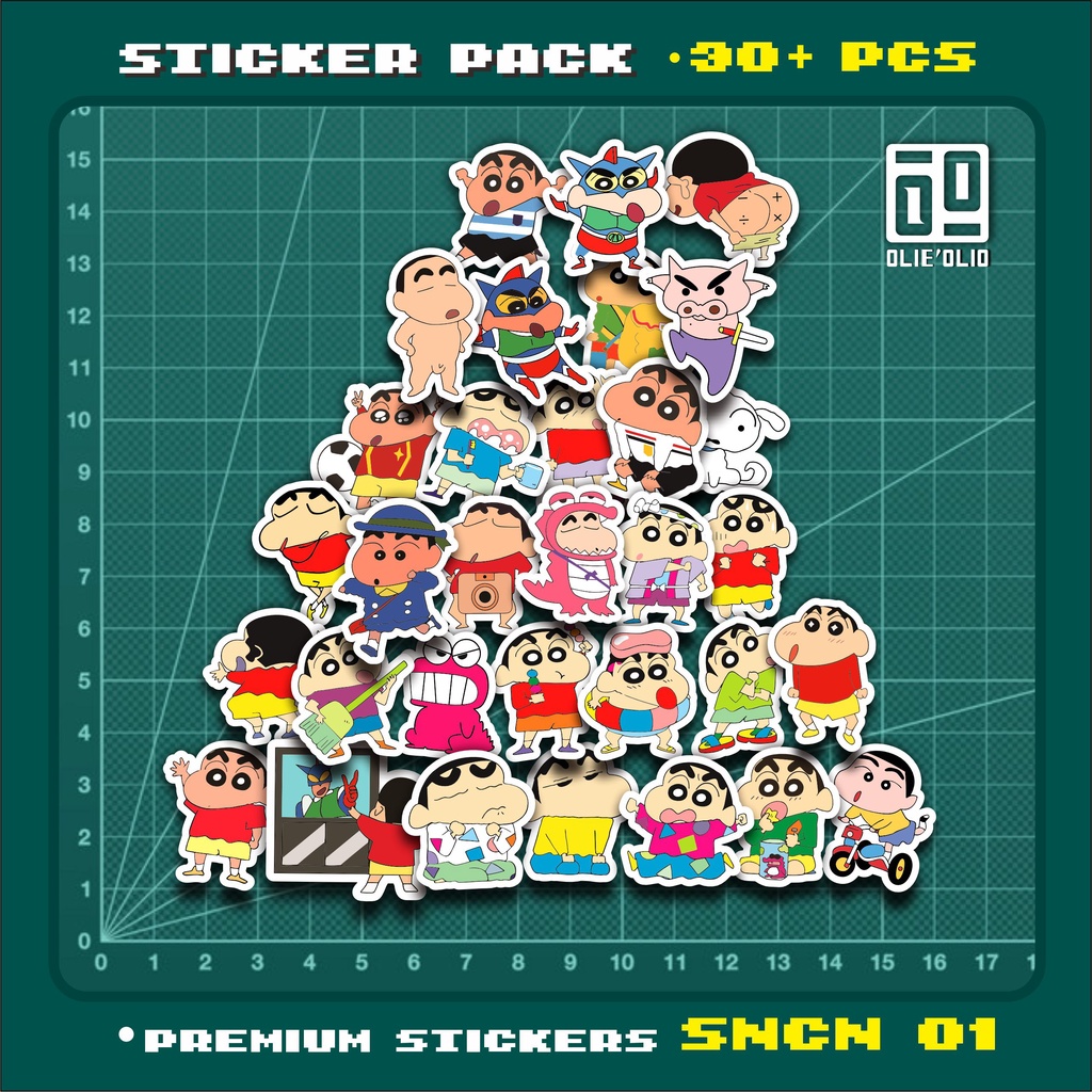 

STICKER PACK KARAKTER LUCU KARTUN SINCHAN SINCAN | STICKER TUMBLER | STIKER LAPTOP KOPER HELM | STIKER ANTI AIR