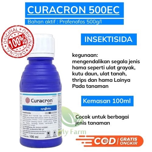 Insektisida Curacron 500ec 100ml Obat Racun Semprot / Inteksida Pembasmi Berbagai Jenis Hama Ulat Gr