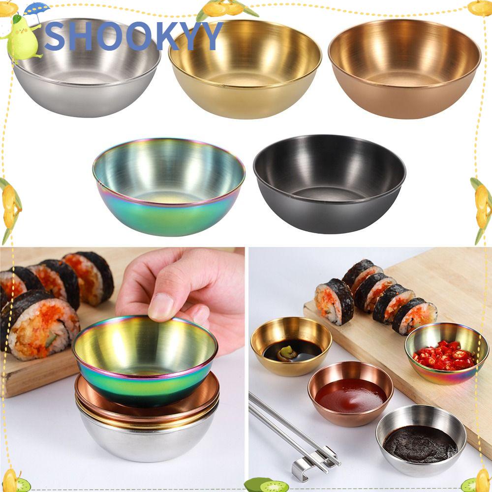 Chookyy 2Pcs Seasoning Dish Round Side Dish Appetizer Tray Gelas Saus Makanan Kecil