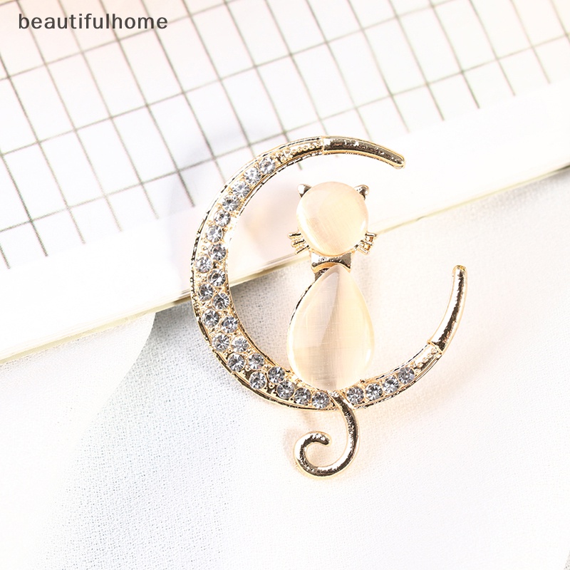 {beautifulhome} Bros Kucing Opal Berlian Imitasi Untuk Wanita Baroque Trendy Elegan Brooch Pin Hadiah.