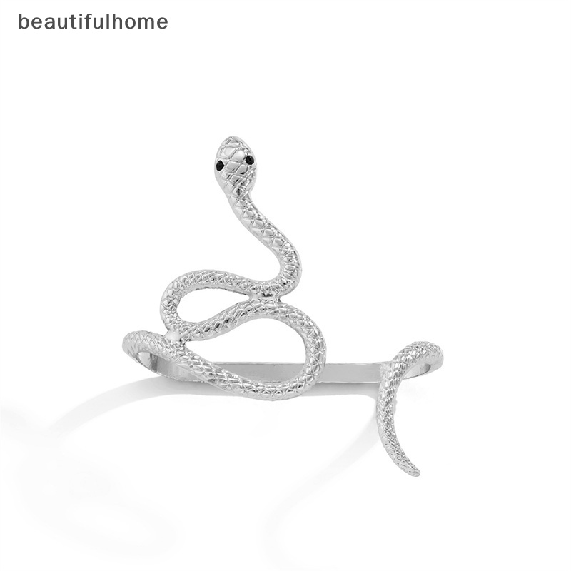 {beautifulhome} Punk Snake Cuff Gelang Pria Wanita Bohemian Fashion Perhiasan Sederhana Bangle Terbuka.