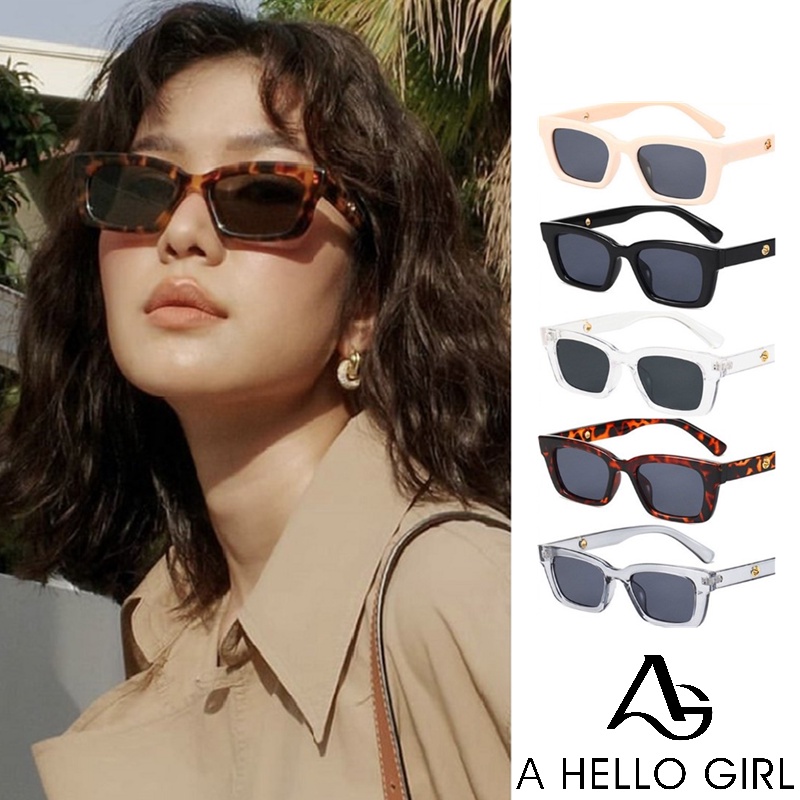 Ahellogirl Ins Kacamata Jennie Korea Square Frame Kacamata Hip Hop Kacamata Retro Kepribadian Street Shooting Sunglasses